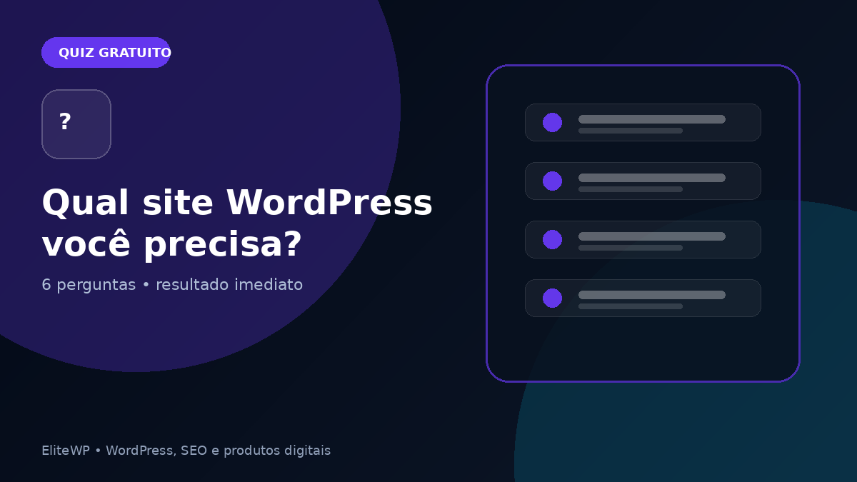 Qual solução EliteWP combina com seu projeto?